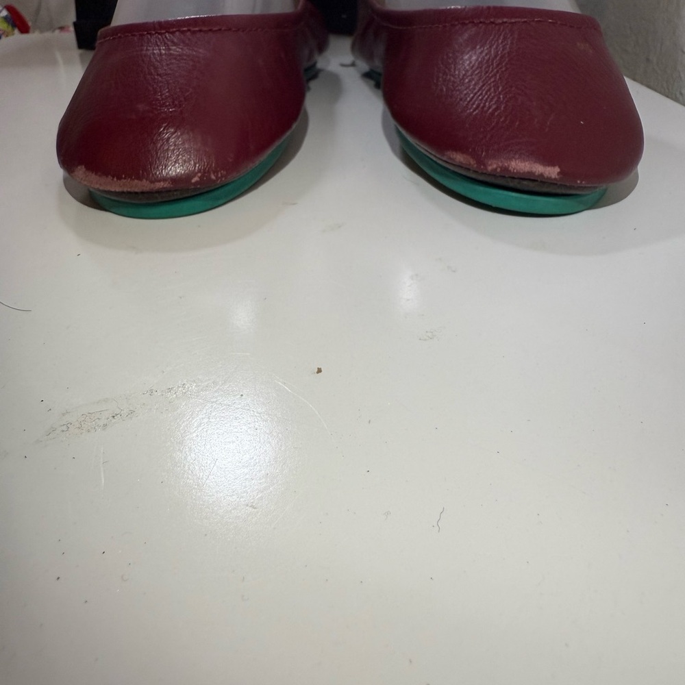 Tieks Maroon Leather Flats - Picture 3 of 6